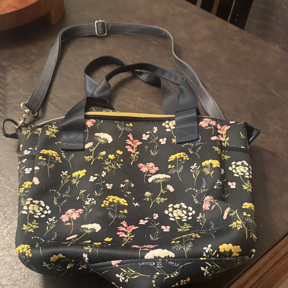 Floral Navy Tote Bag
